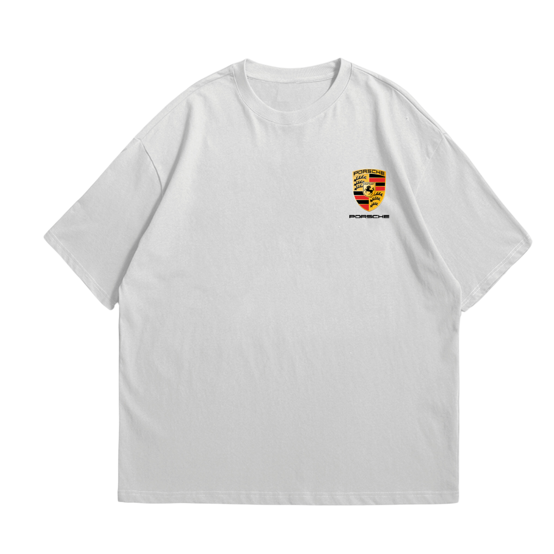 Camiseta oversized Porsche Club com estampa DTF e toque macio
