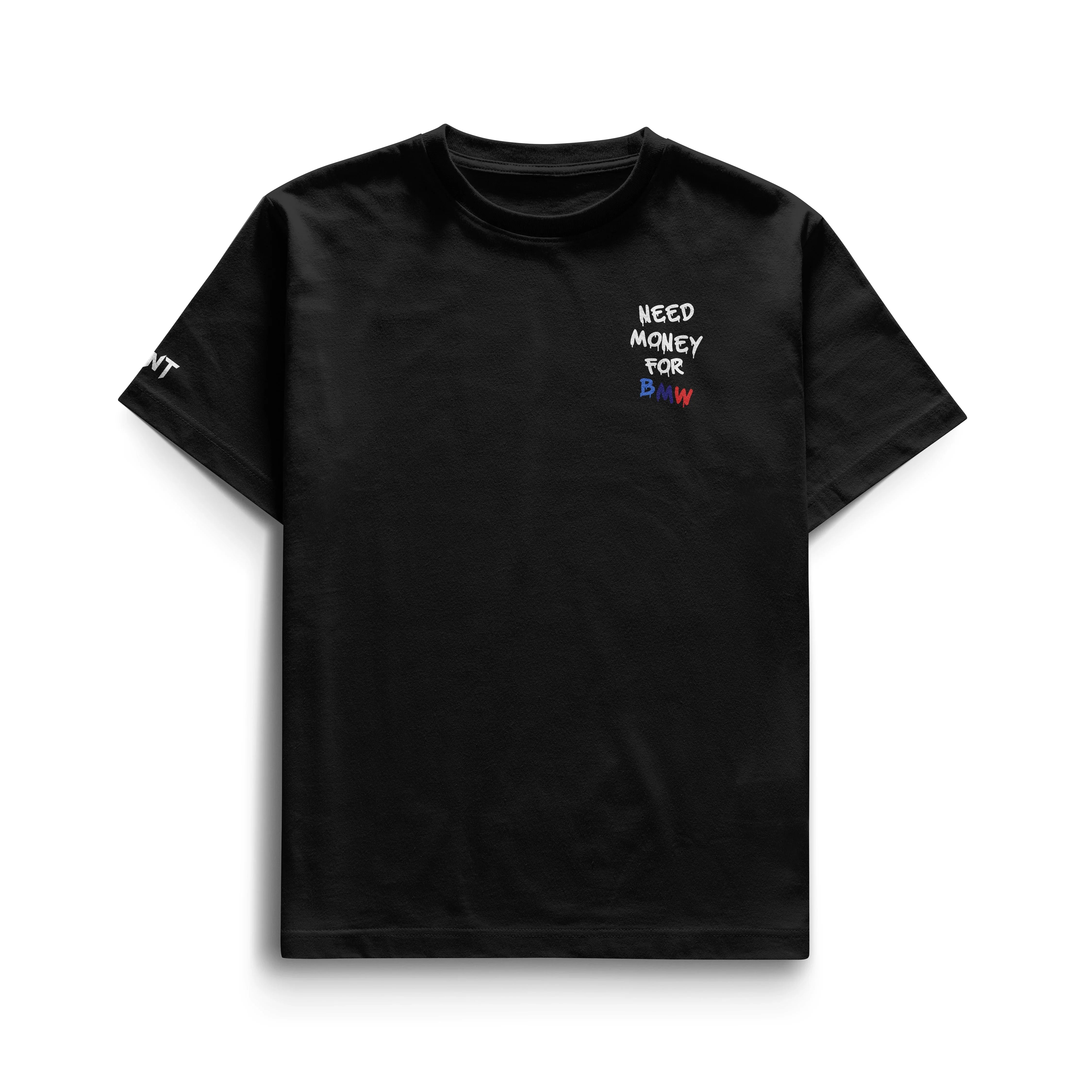 Camiseta Need Money For BMW ajuste confortável em tecido algodão 100% penteado