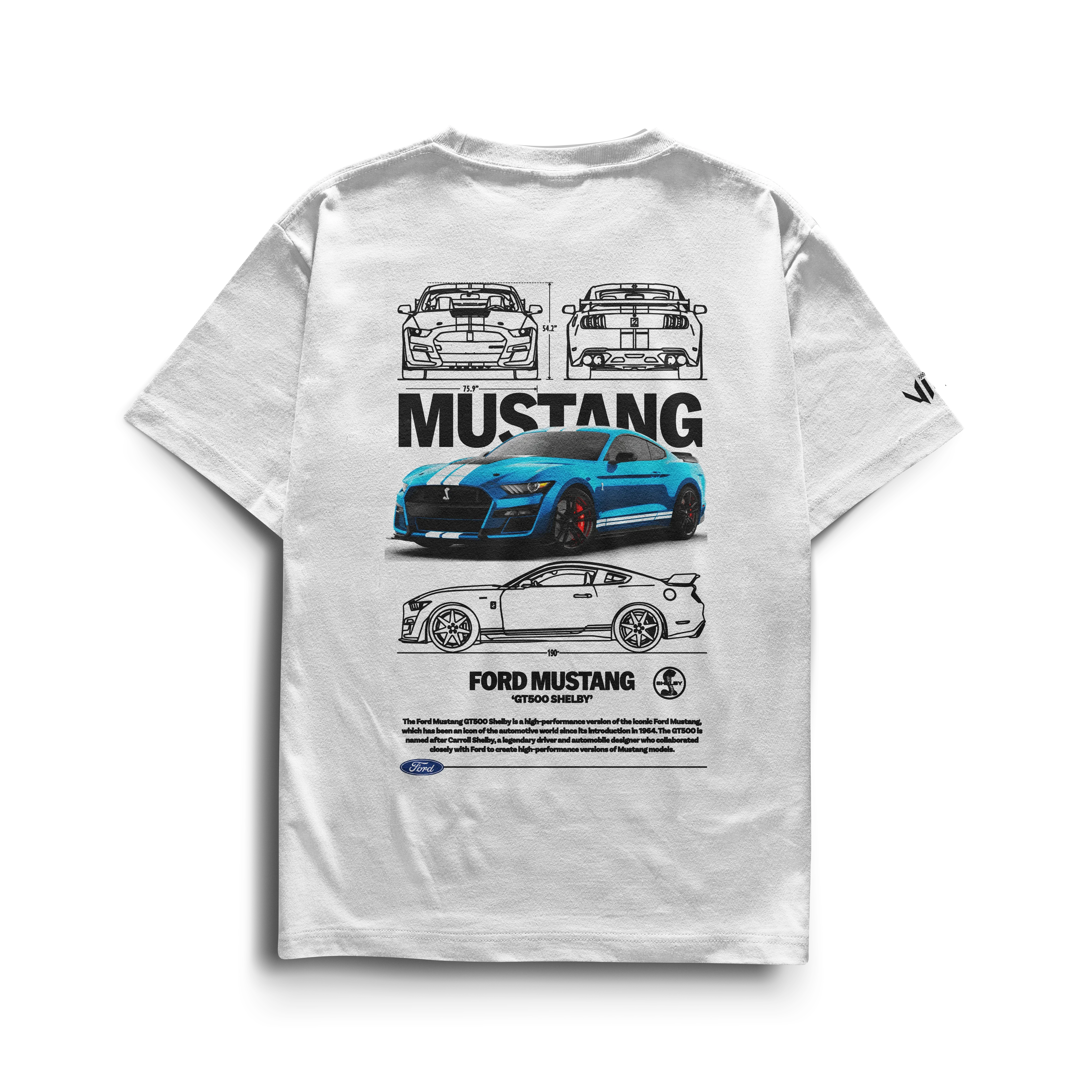 Camiseta masculina Mustang gola canelada com costura reforçada
