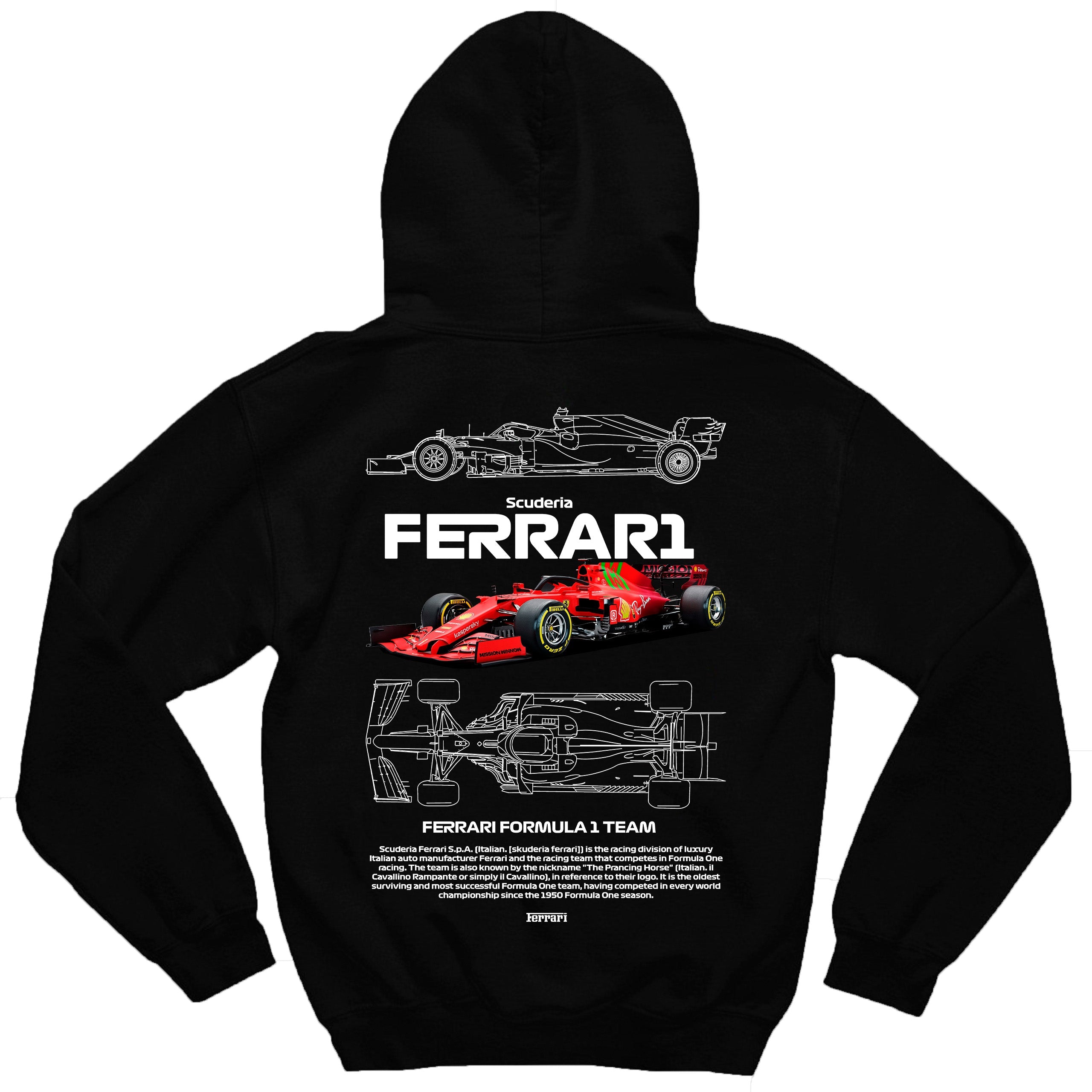 Moletom Ferrari Scuderia F1 em modelo casual, ajustado e confortável
