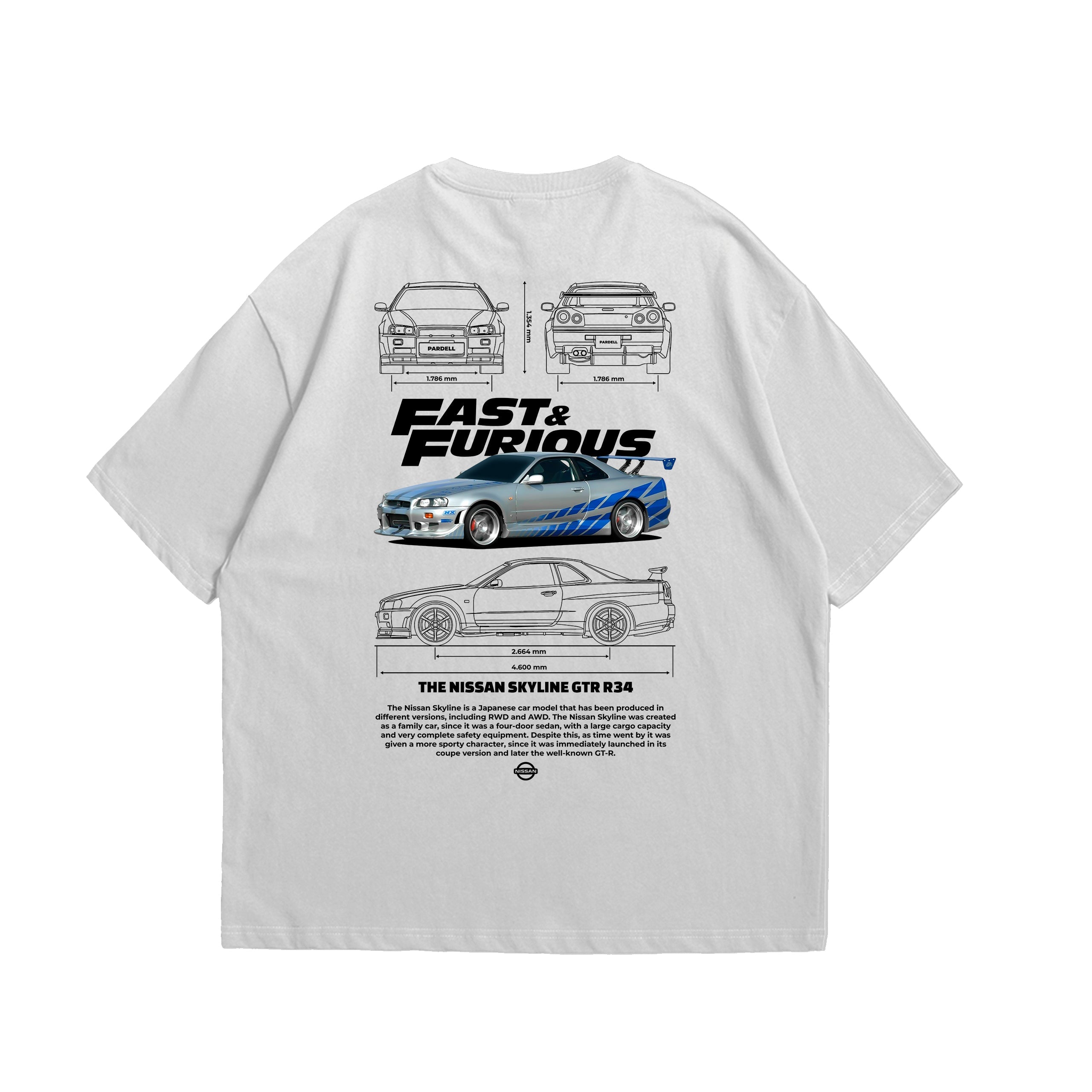 Camiseta Oversized Skyline Fast and Furious