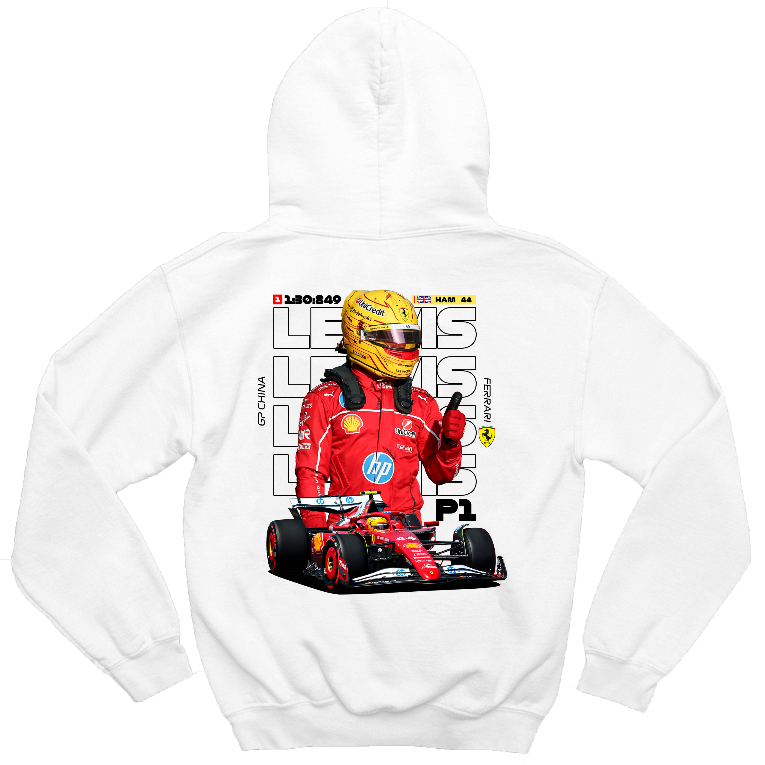Moletom casual Lewis Hamilton em algodão com caimento premium