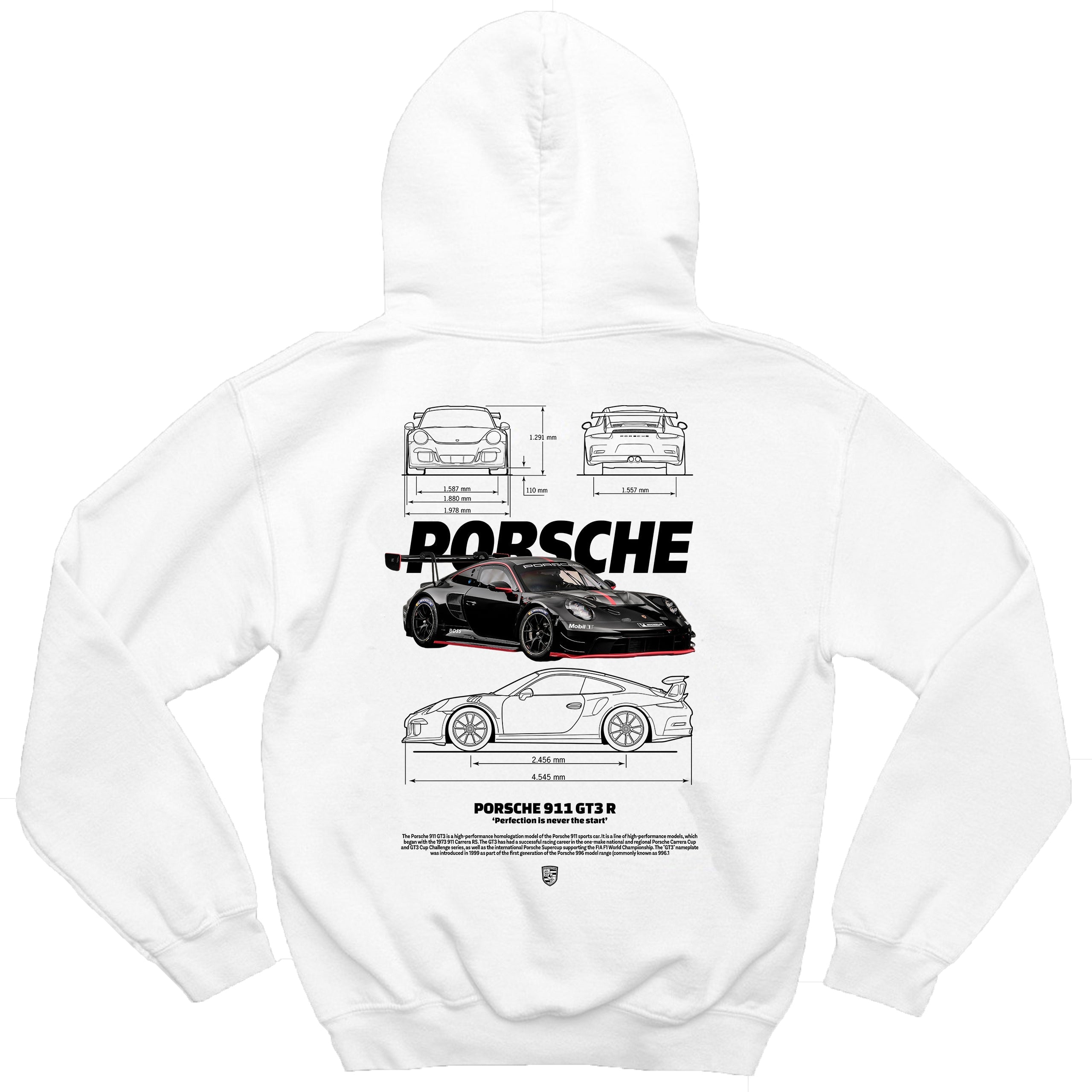 Moletom Porsche GT3 RS tecido macio e gramatura 300g/m².