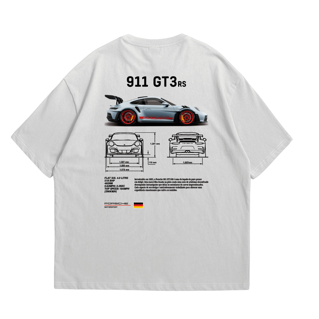 Camiseta oversized Porsche Club tecido algodão 100% penteado fio 30.1

