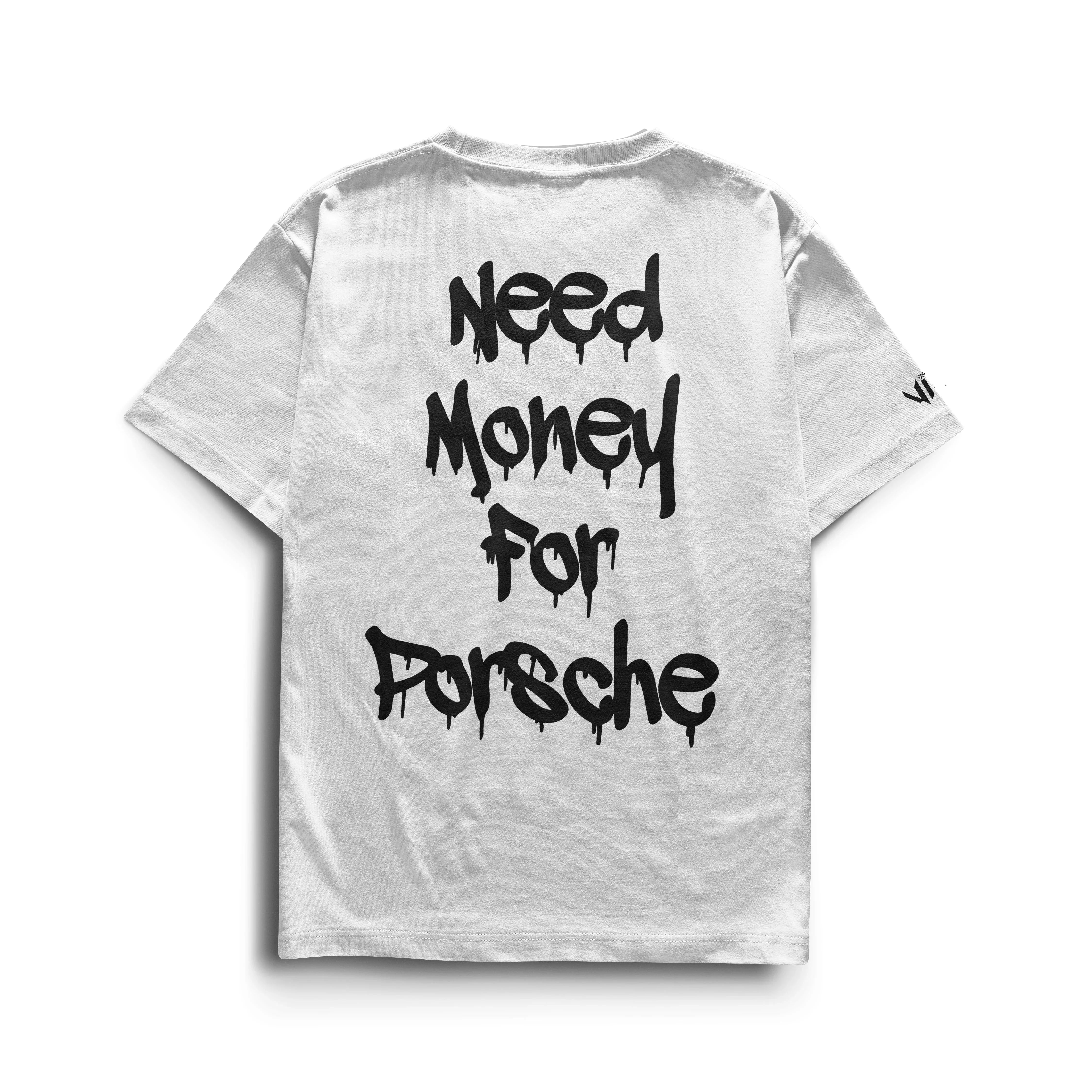 Camiseta masculina Need Money For Porsche gola canelada com costura reforçada

