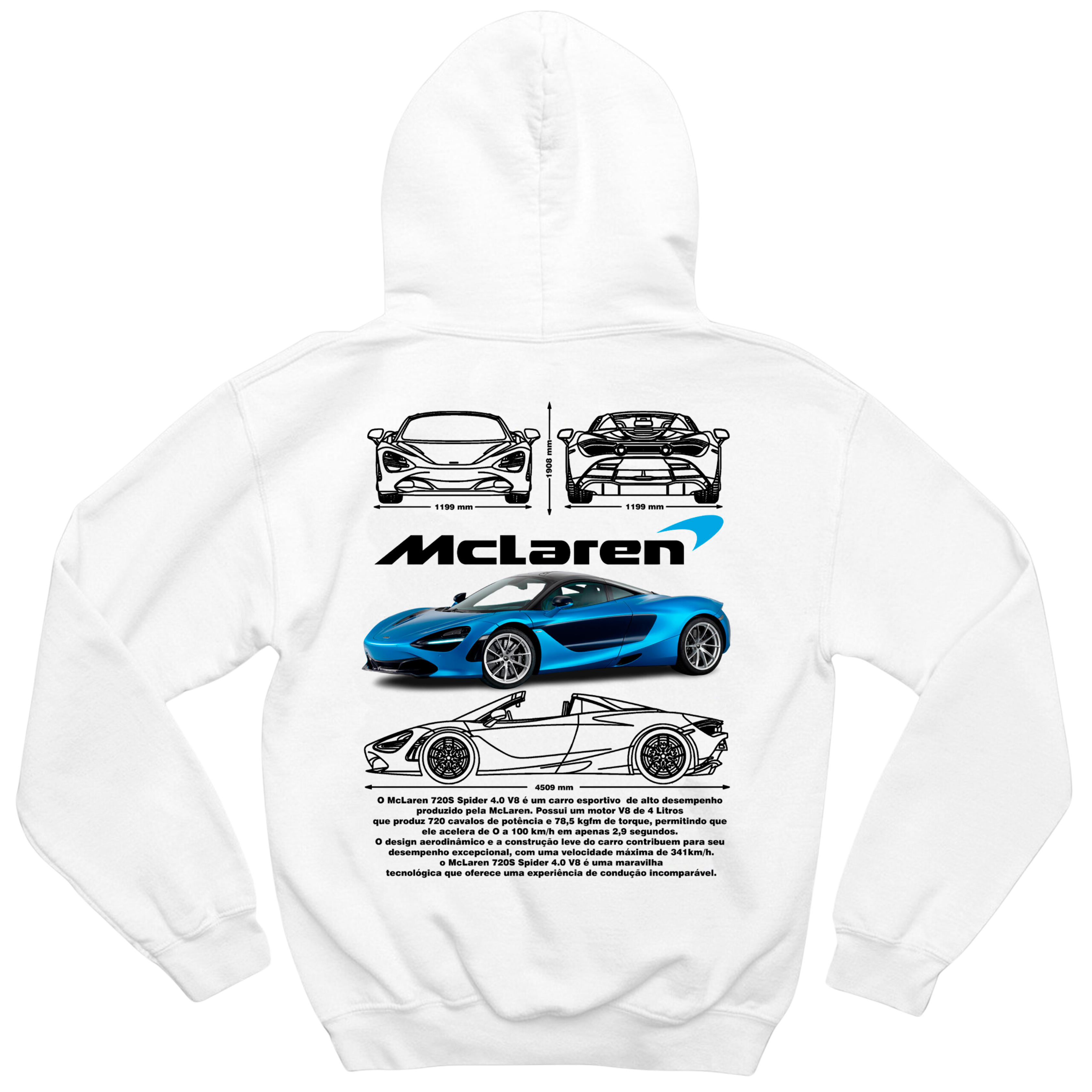 Moletom McLaren em tecido misto algodão e poliéster com toque aconchegante

