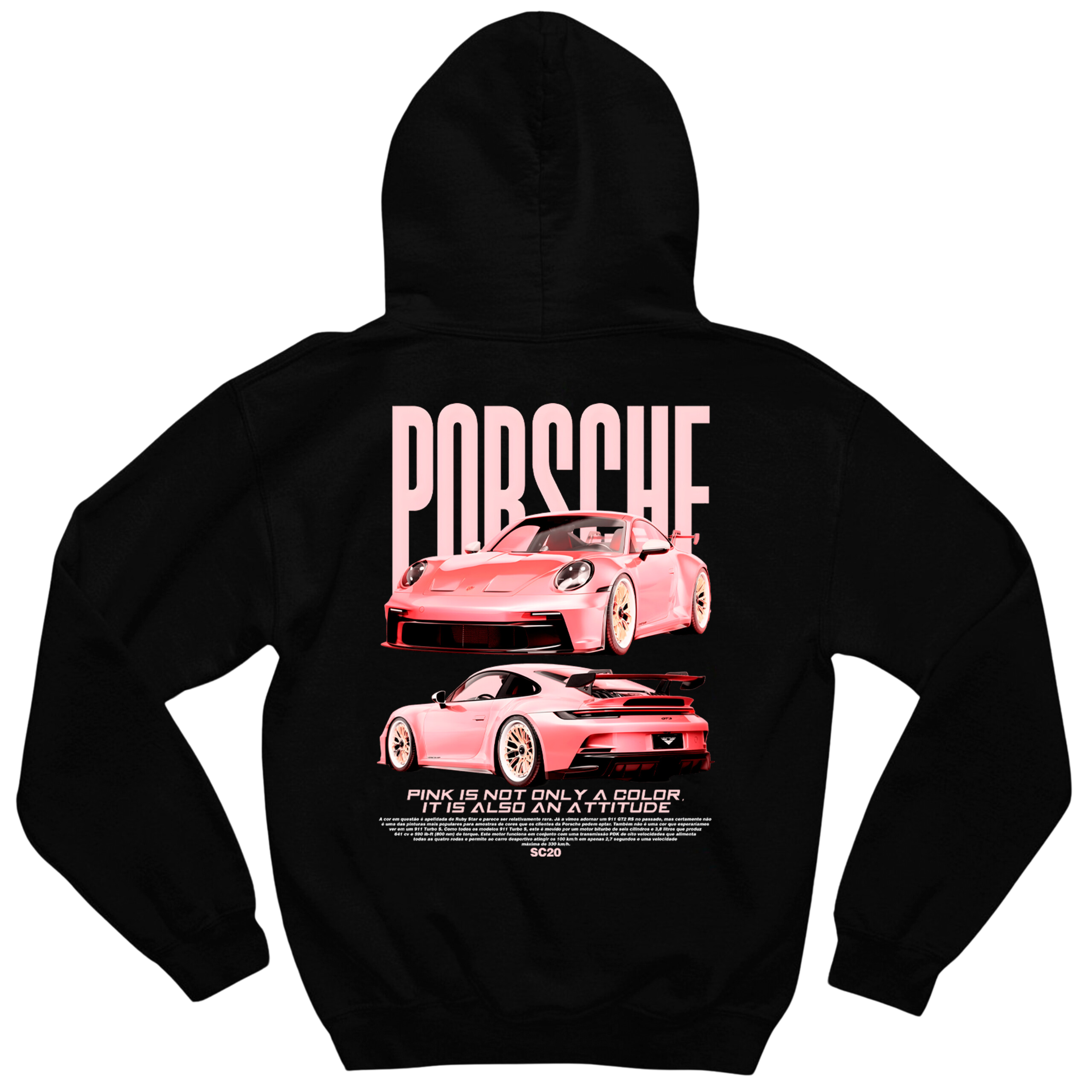Moletom Porsche Pink com costura reforçada e acabamento de alta qualidade para maior durabilidade.

