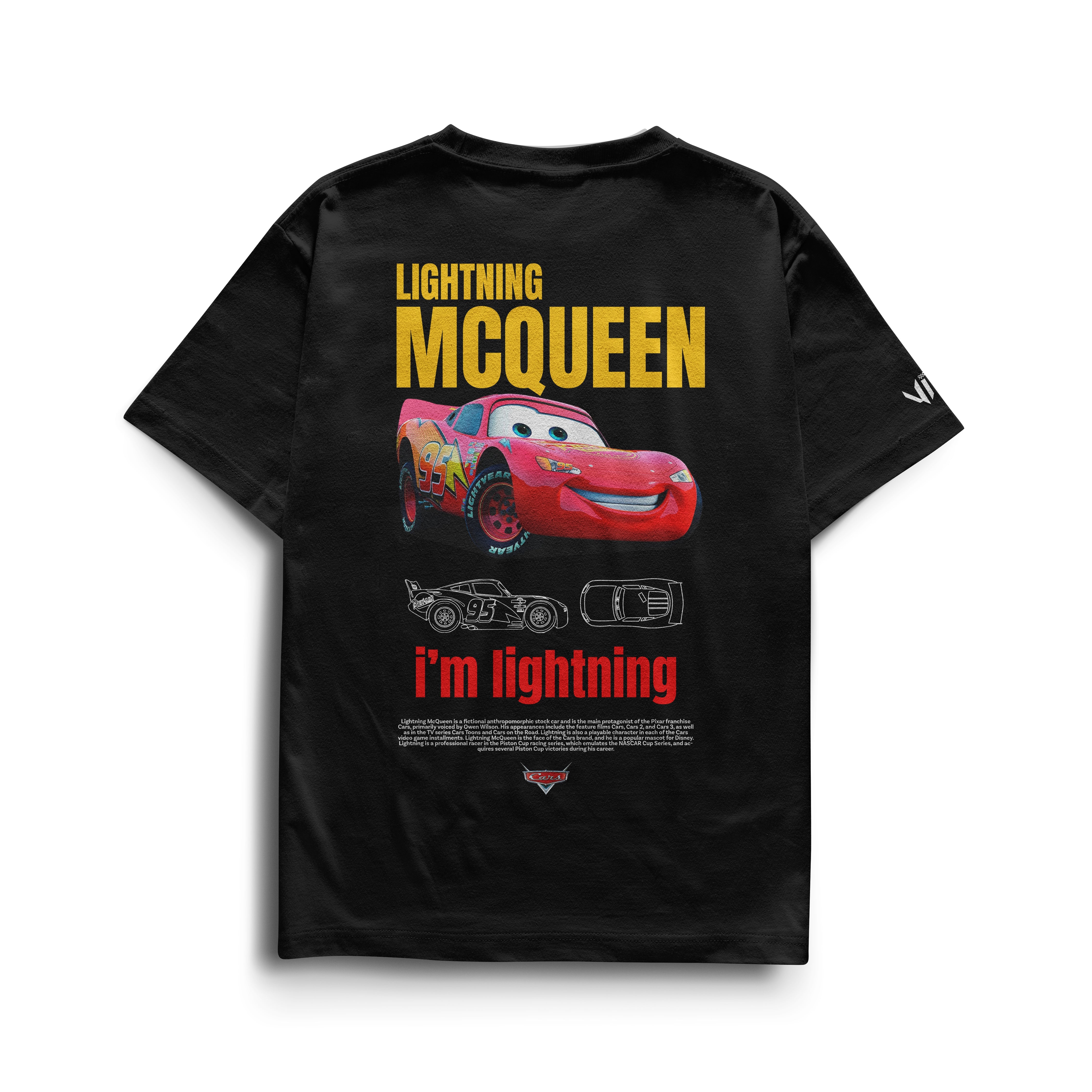 Camiseta McQueen masculina 100% algodão penteado com estampa resistente