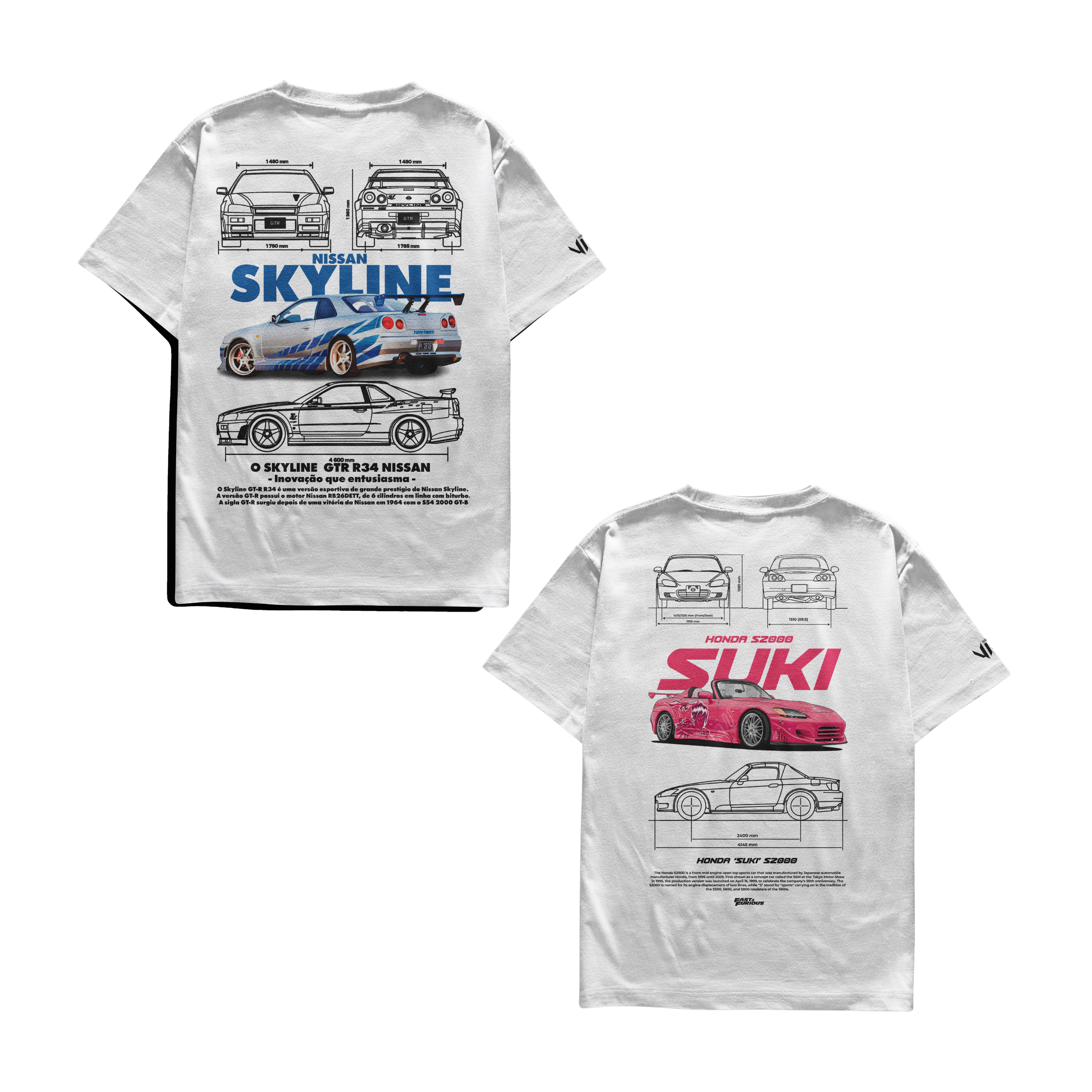 Camisetas Drivn para casal com design esportivo Skyline e Suki

