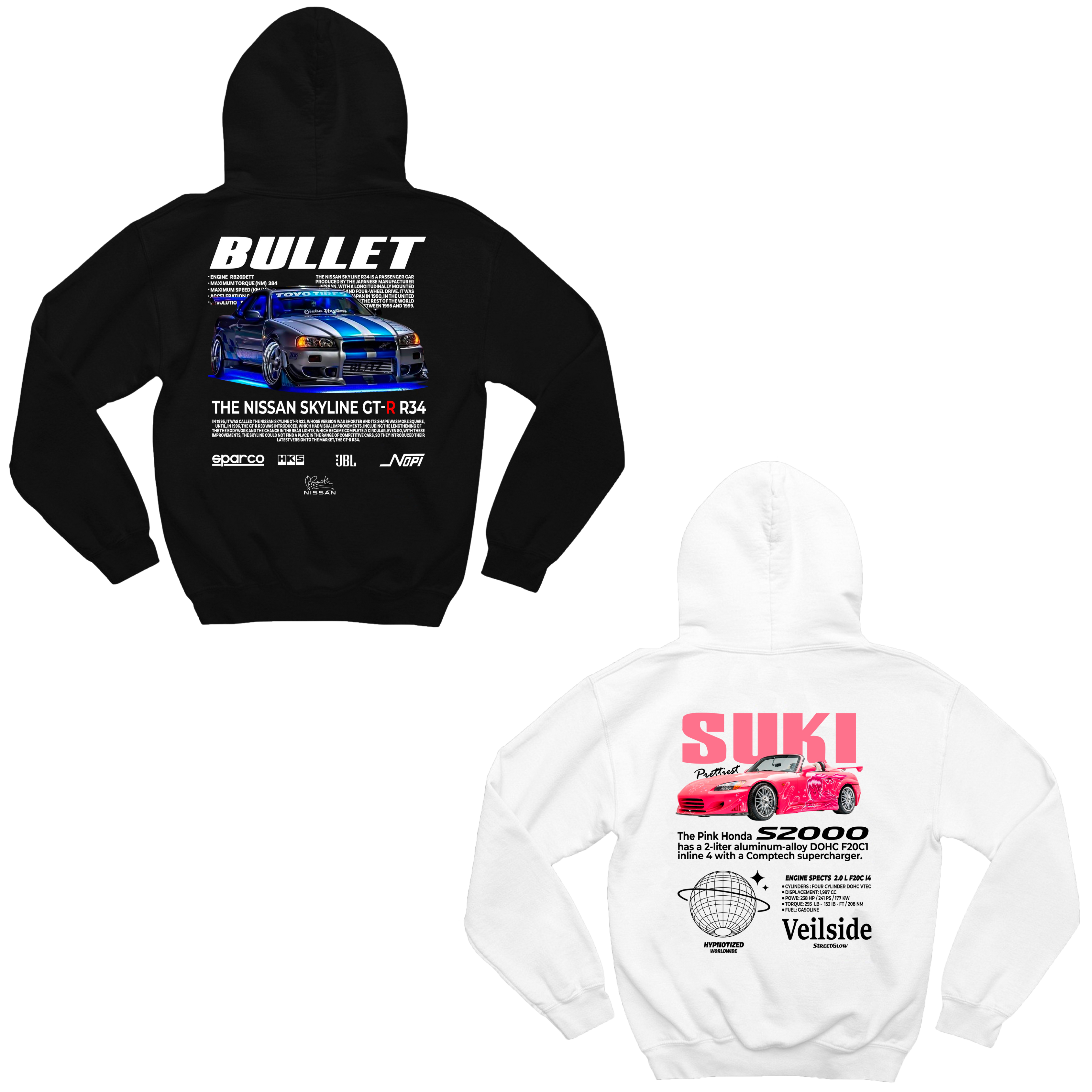 Detalhe do moletom casal Bullet e Suki com gola reforçada e ribana elástica

