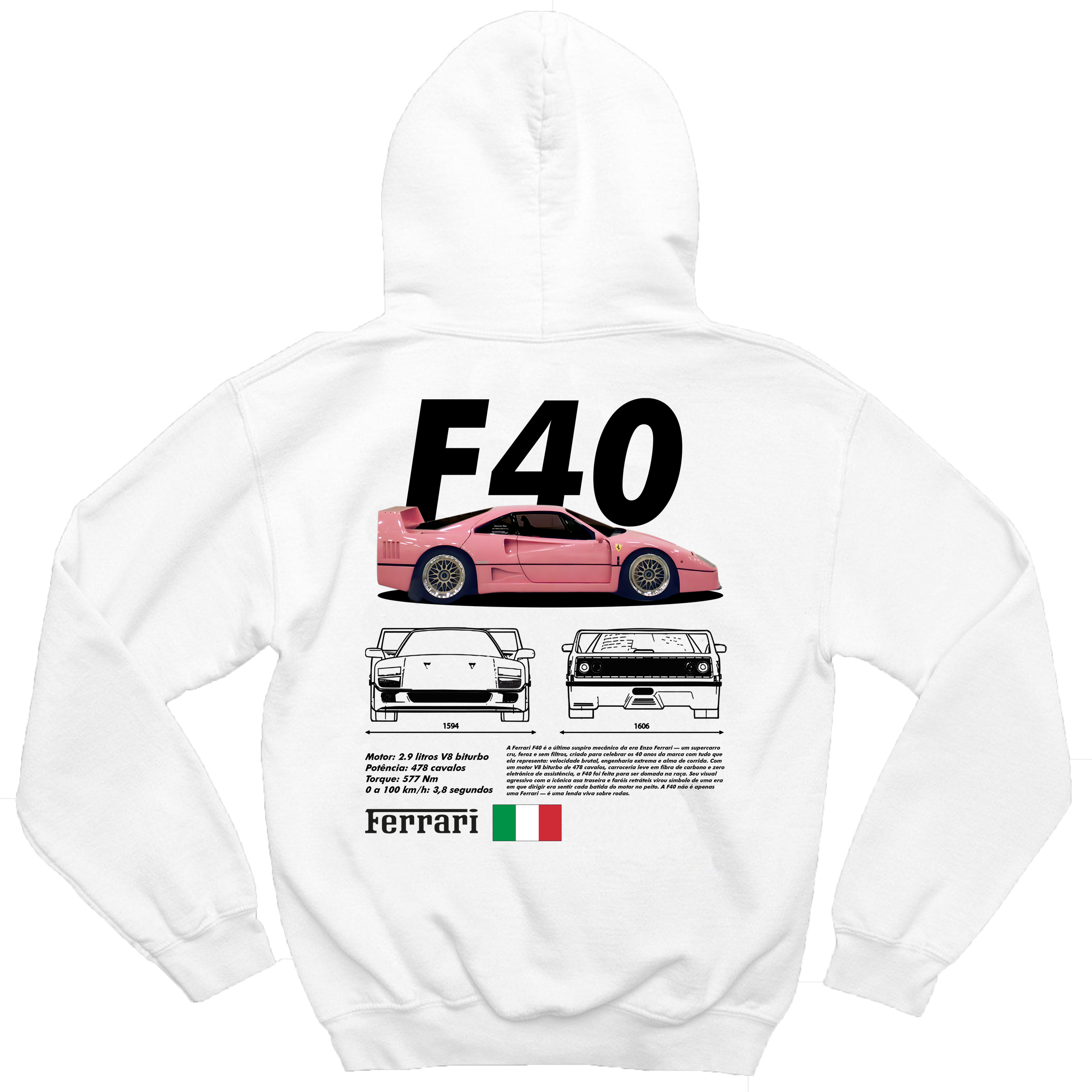 Moletom Ferrari F40 Pink