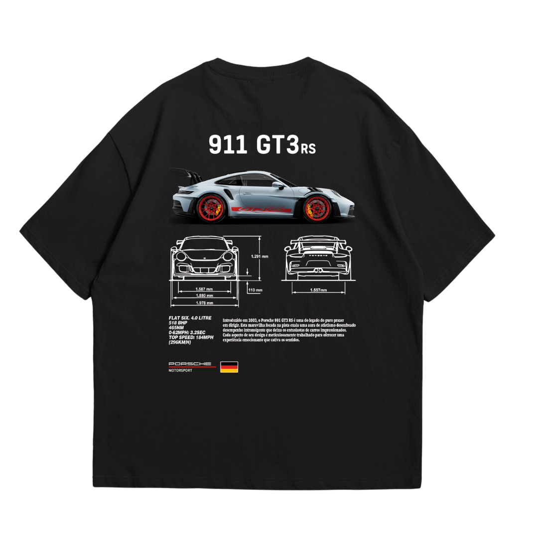 Camiseta Oversized Porsche Club em algodão penteado com estampa durável