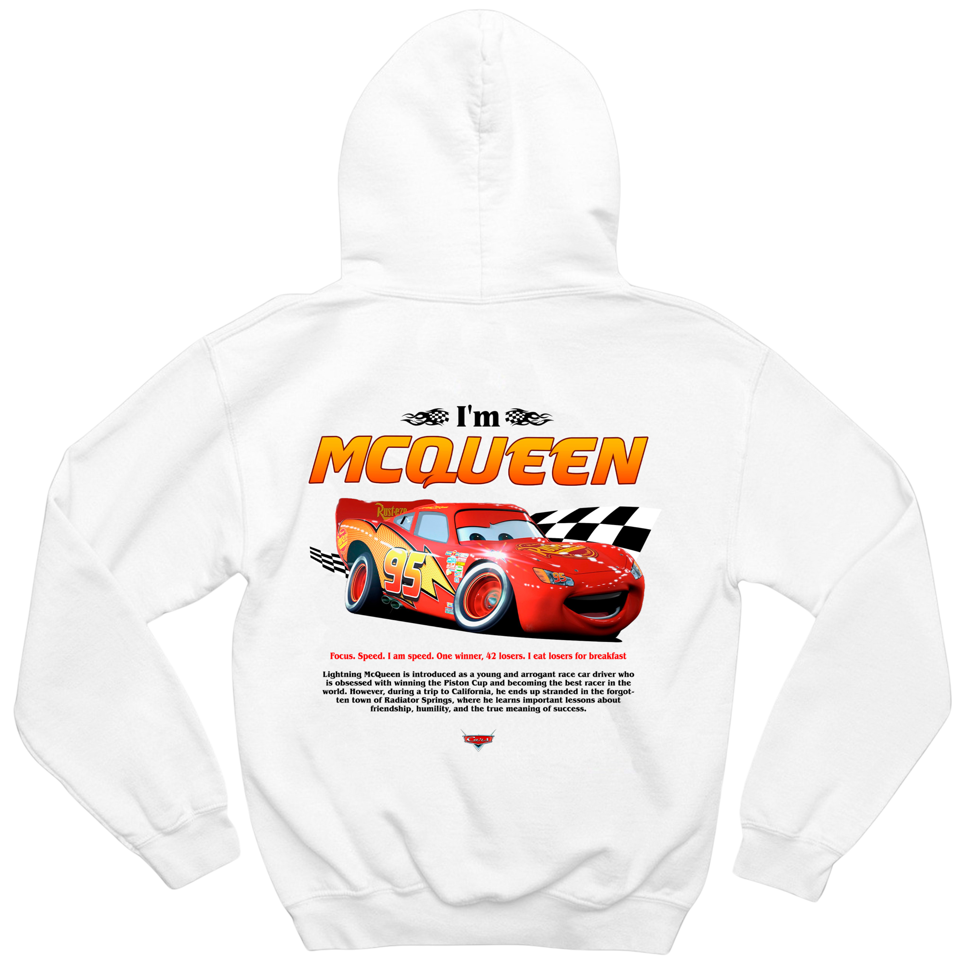 Detalhe do tecido macio e reforço na gola do moletom McQueen